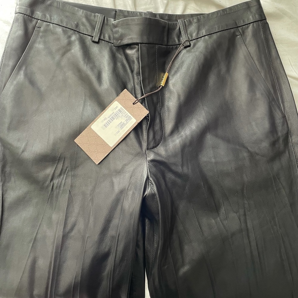 GUCCI BLACK LEATHER PANTS (BRAND NEW)